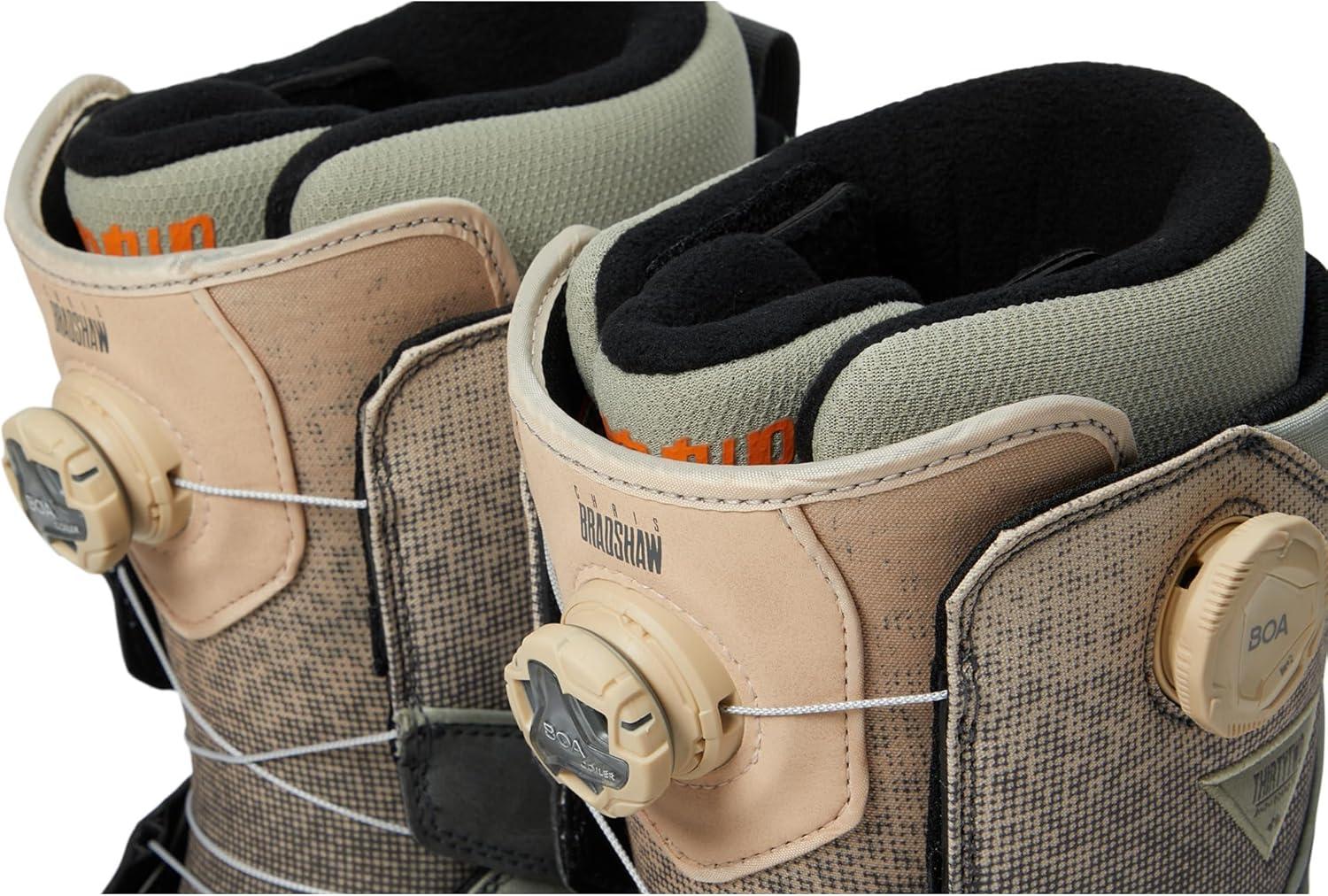 image:imageThirtyTwo Lashed Double Boa Snowboard Boots Snowboard Boots with DualZone Lacing amp Grippy OutsoleGreyTan Bradshaw 2024