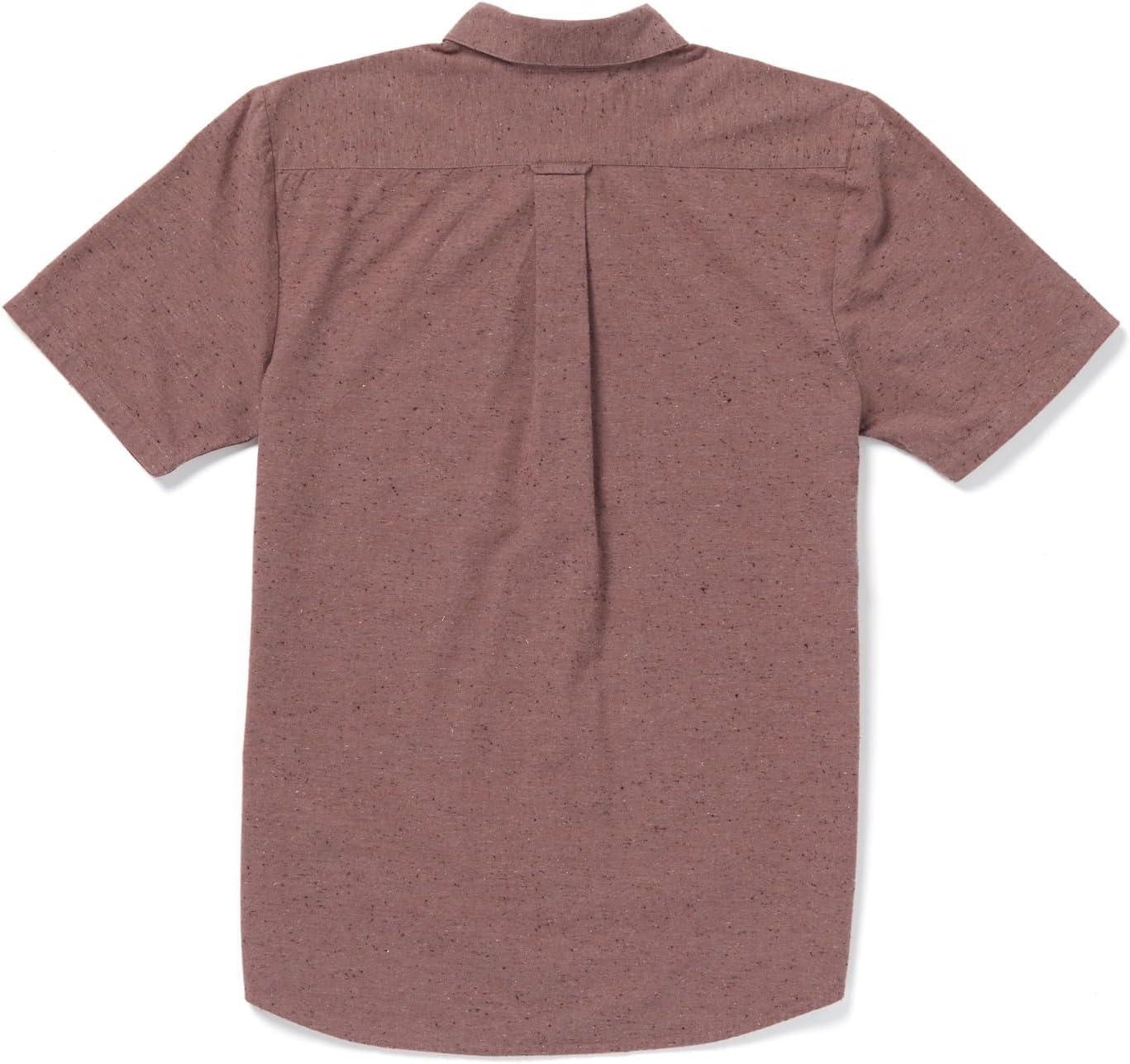 image:imageVolcom Mens Date Knight Short Sleeve Classic Fit Button Down ShirtBordeaux Brown