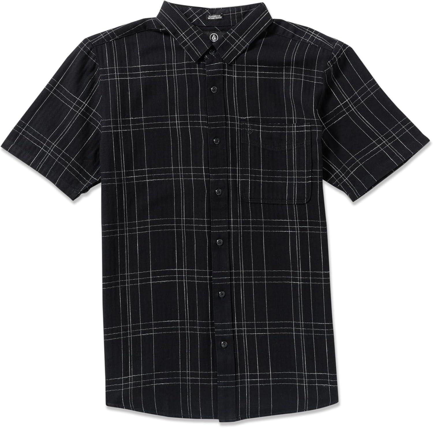 image:imageVolcom Mens Date Knight Short Sleeve Classic Fit Button Down ShirtNew Black