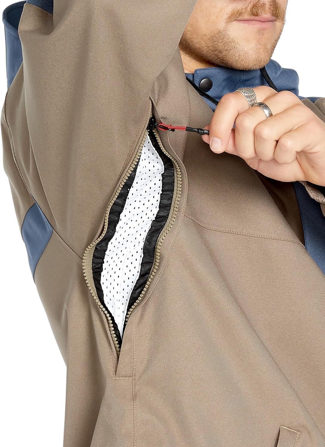 image:imageVolcom mens Arthur Longo 20k Pullover Anarok Hooded Snowboard JacketChestnut Brown S5