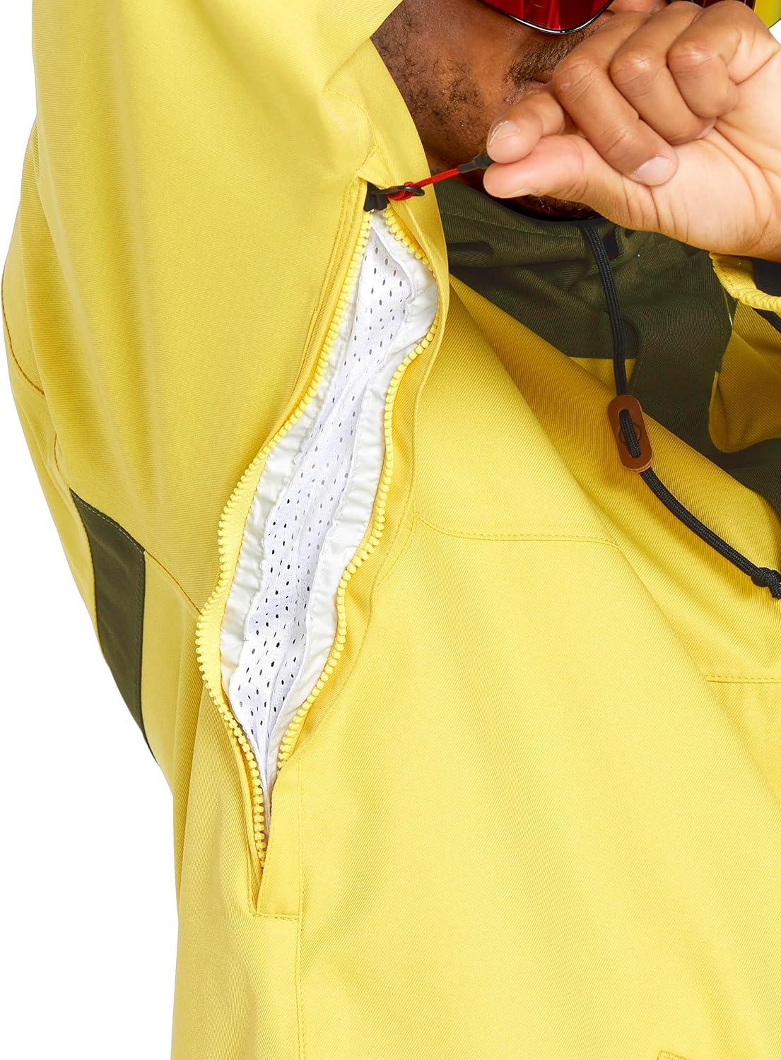 image:imageVolcom mens Arthur Longo 20k Pullover Anarok Hooded Snowboard JacketDark Yellow S5