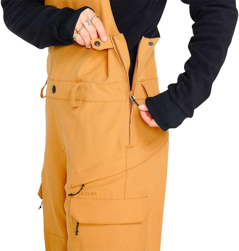 image:imageVolcom womens Creston Stretch Snowboard Ski Bib Overall SnowpantCaramel S3