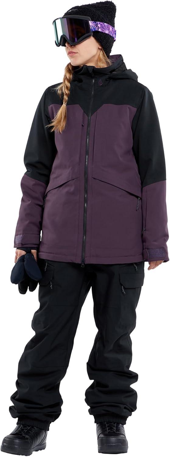 image:imageVolcom womens Shelter 3d Stretch Insulated Snowboard Ski Winter Hooded JacketBlackberry S10