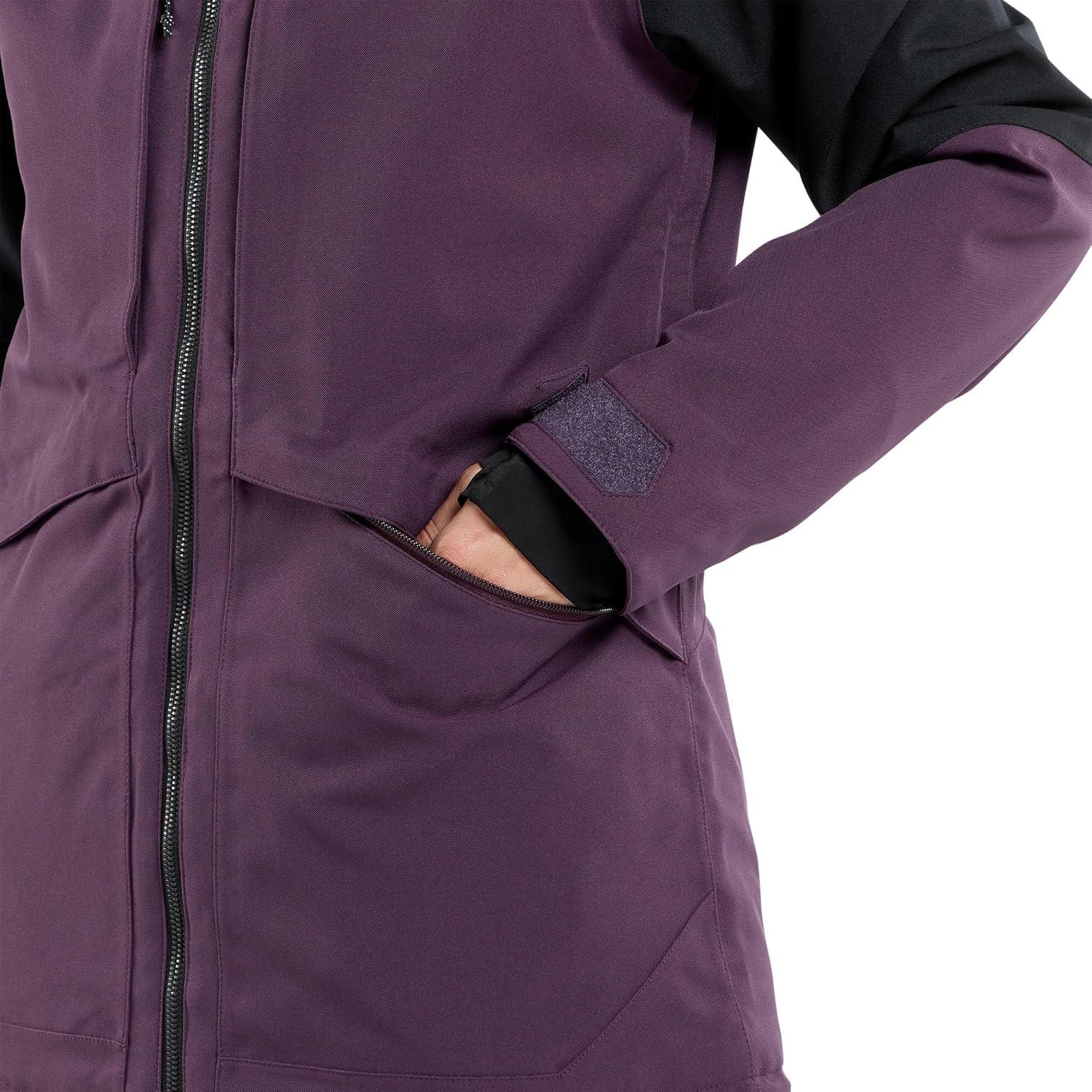 image:imageVolcom womens Shelter 3d Stretch Insulated Snowboard Ski Winter Hooded JacketBlackberry S10