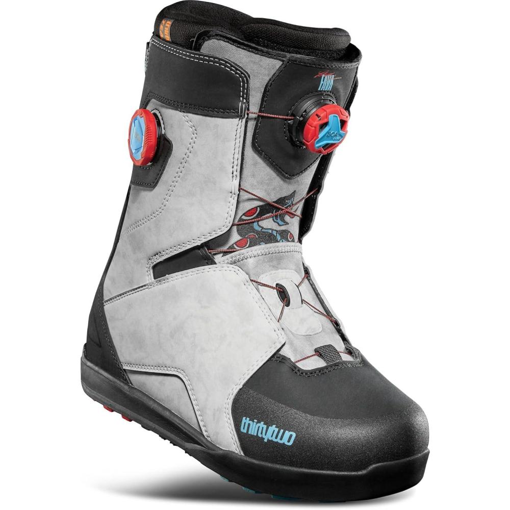 image:imageThirtyTwo Lashed Double Boa Snowboard Boots Snowboard Boots with DualZone Lacing amp Grippy OutsoleBlack Blue Fava 2026