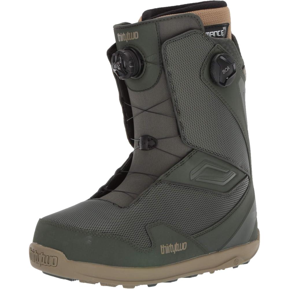 image:imageThirtyTwo Lashed Double Boa Snowboard Boots Snowboard Boots with DualZone Lacing amp Grippy OutsoleGreen 2020