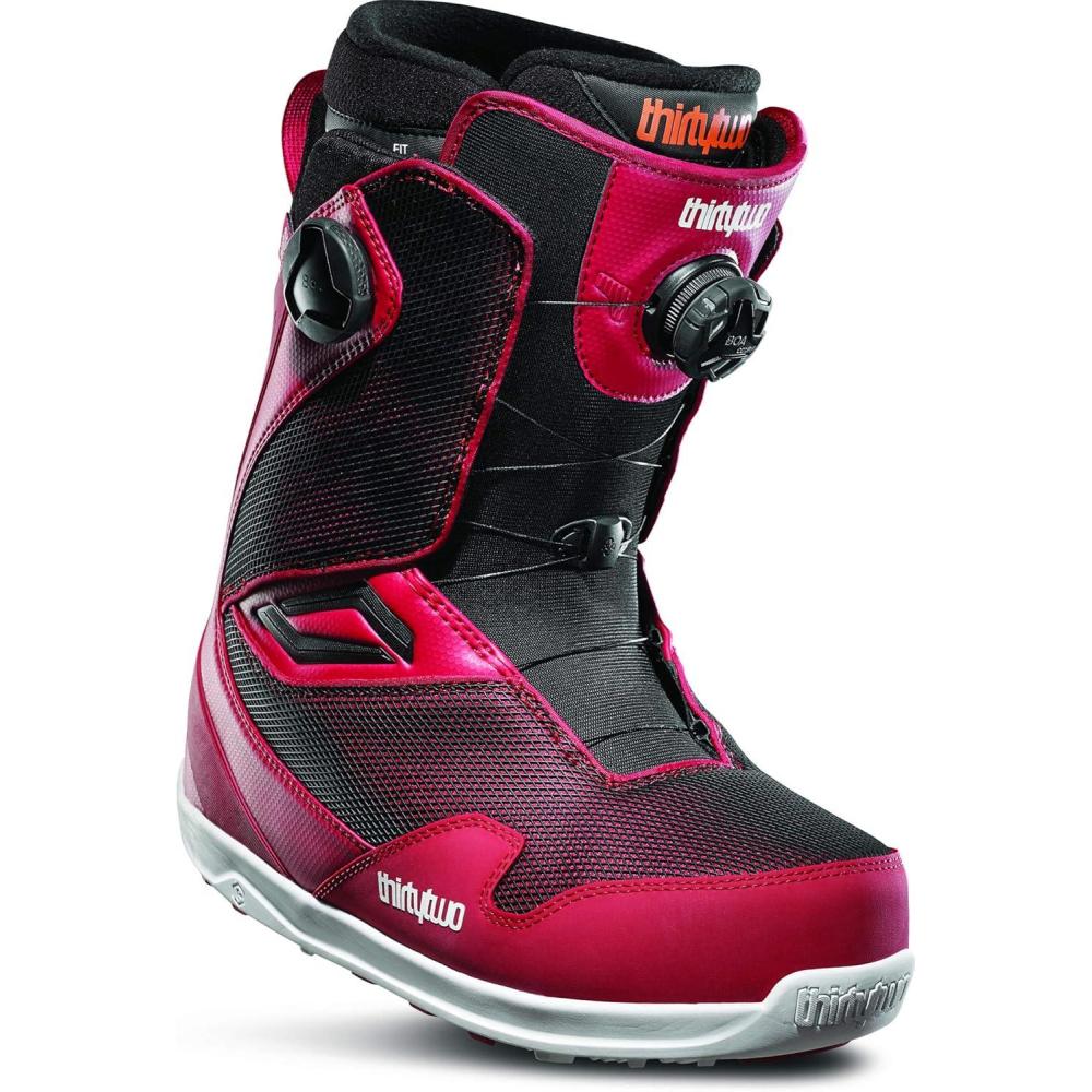 image:imageThirtyTwo Lashed Double Boa Snowboard Boots Snowboard Boots with DualZone Lacing amp Grippy OutsoleRedBlack 2020