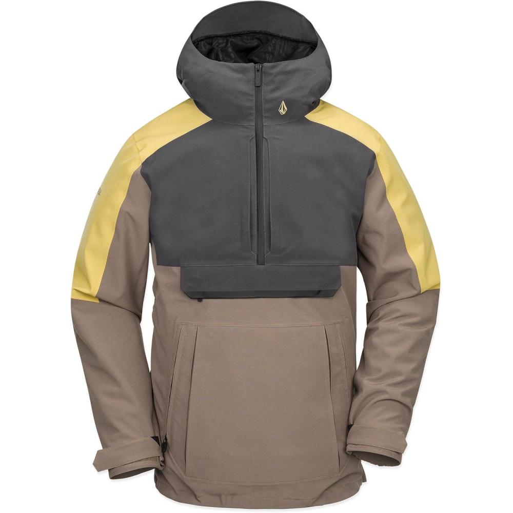 image:imageVolcom Mens Brighton Pullover Anarok Hooded Snowboard JacketChestnut Brown