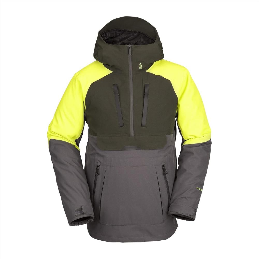 image:imageVolcom Mens Brighton Pullover Anarok Hooded Snowboard JacketDark Grey