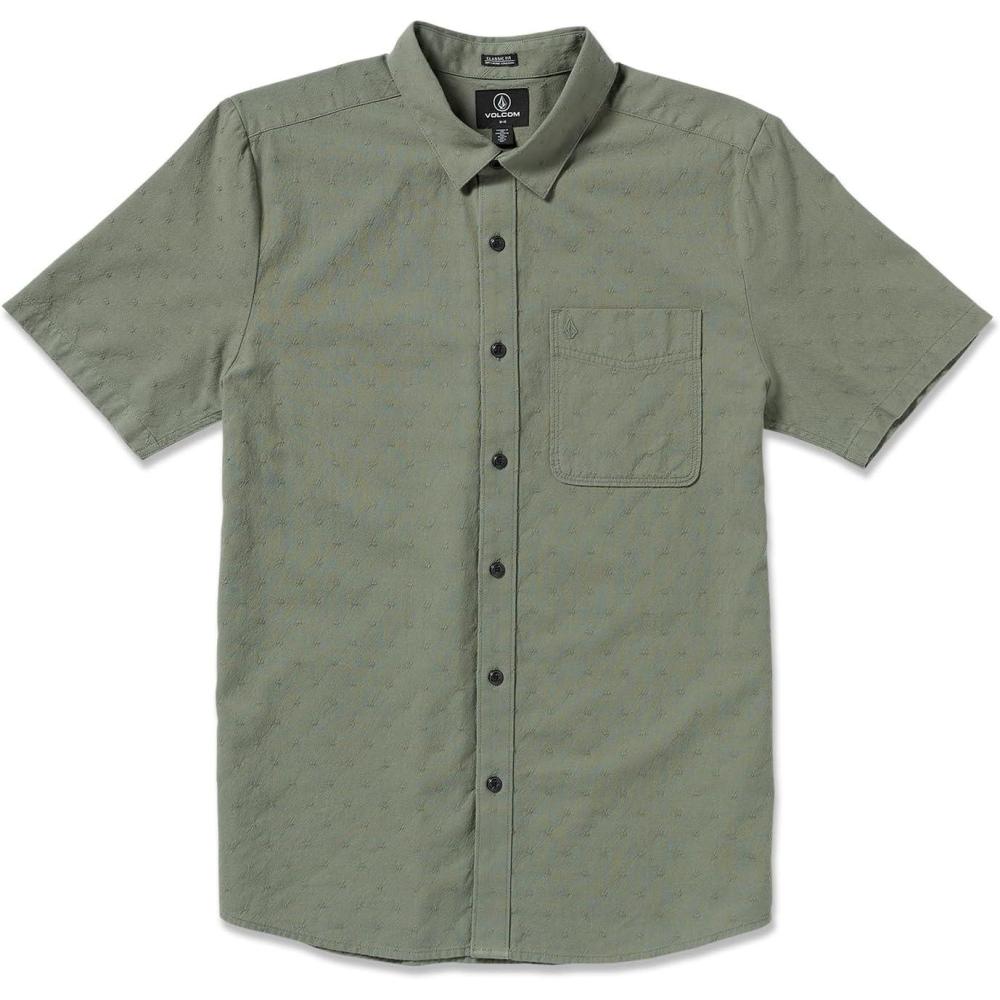 image:imageVolcom Mens Date Knight Short Sleeve Classic Fit Button Down ShirtLight Olive