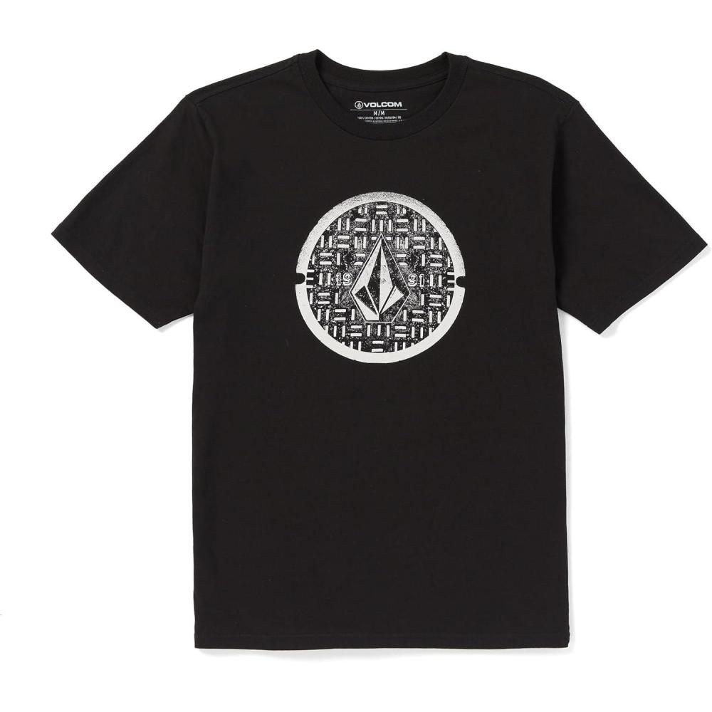 image:imageVolcom Mens Euro Logo Short Sleeve TeeNew Black 324