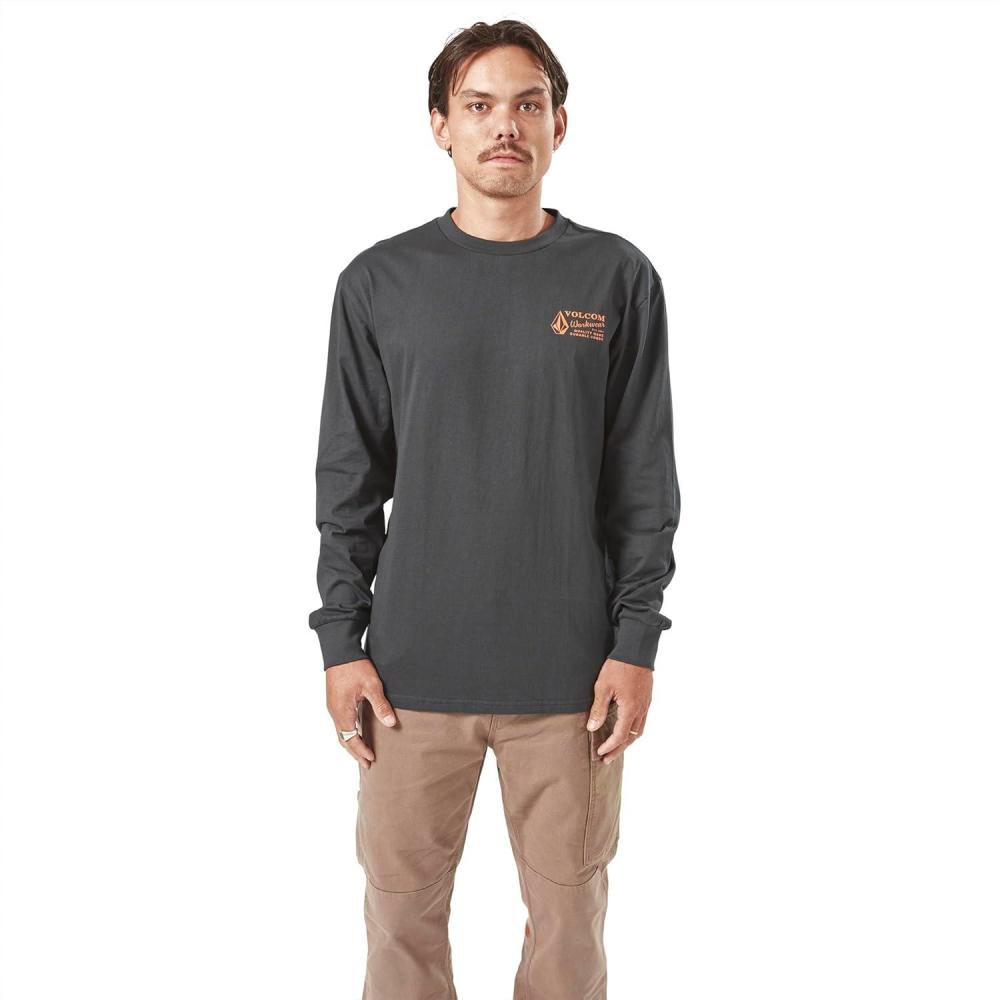 image:imageVolcom Mens Heavyweight Durable Cotton Long Sleeve TShirtBlack