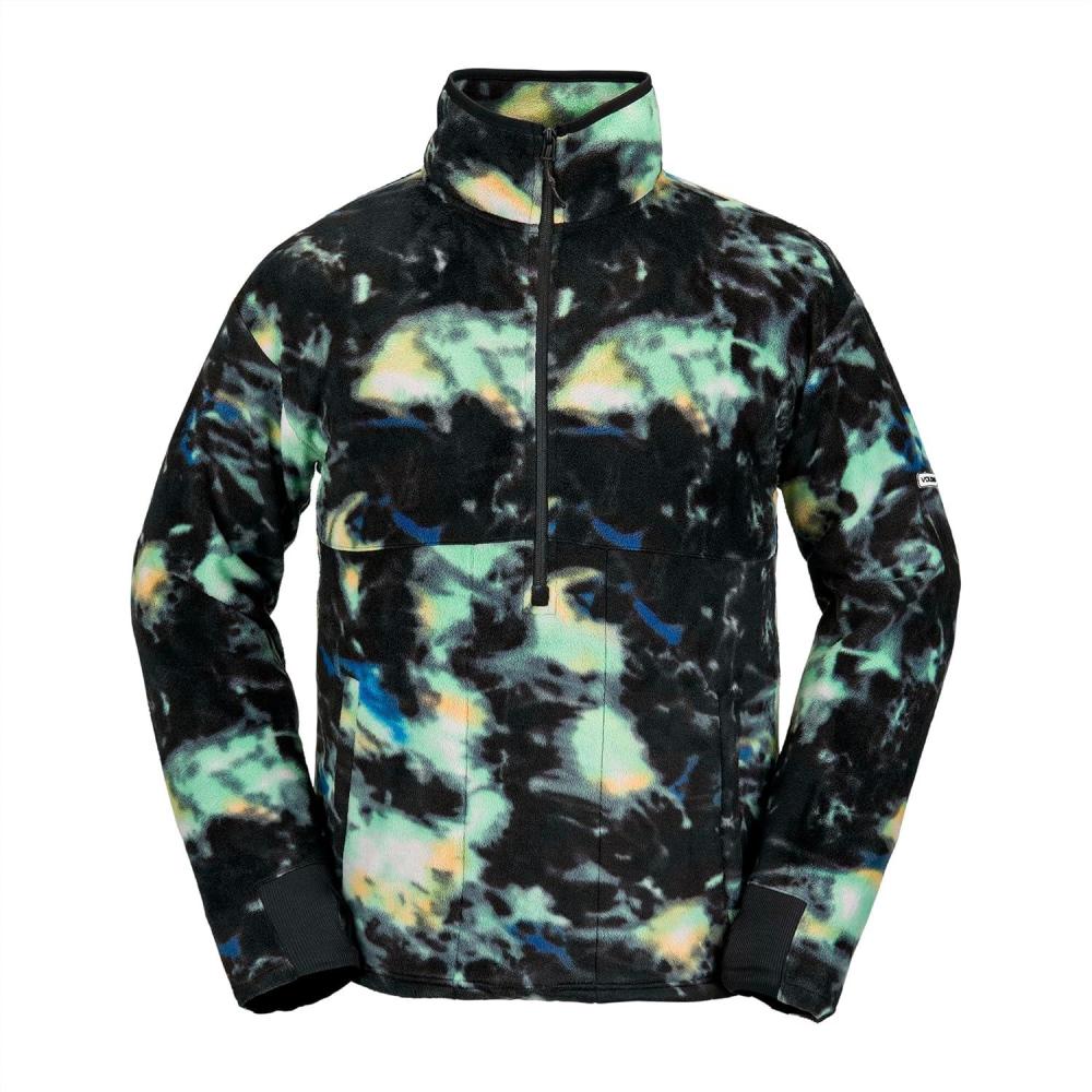 image:imageVolcom Mens Polar Fleece Mock Neck 12 Zip Snowboard Ski BaselayerSpritz Black S4