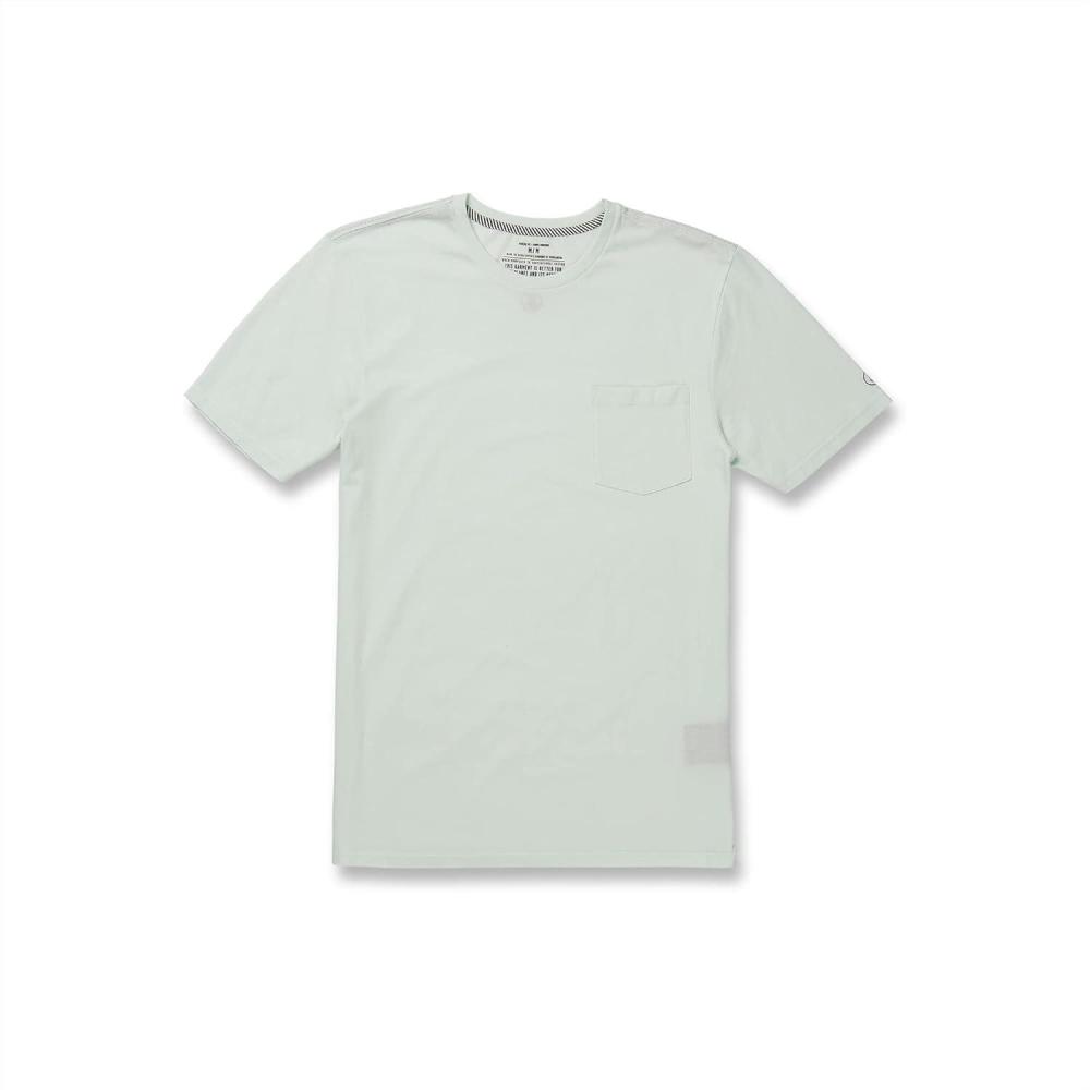image:imageVolcom Mens Solid Stone Modern Fit Short Sleeve TeeBlue Glass