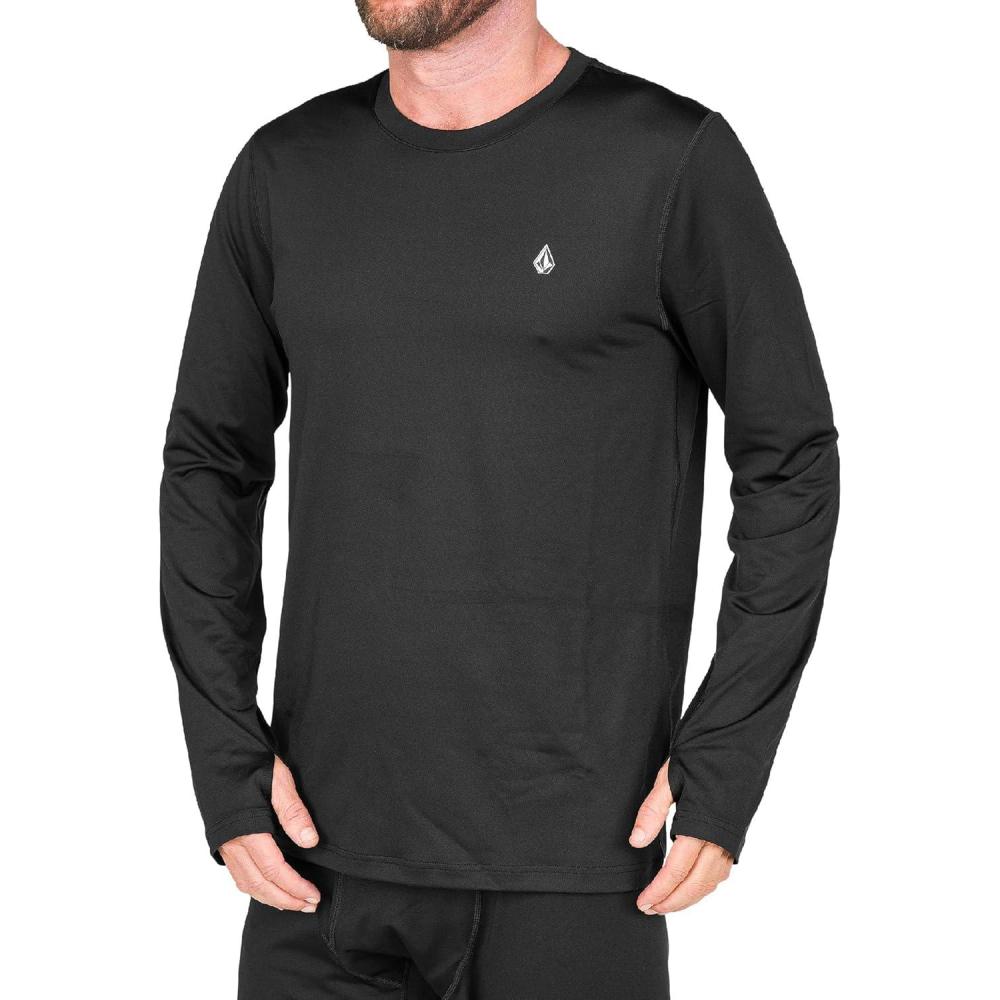 image:imageVolcom Mens VScience Midweight Long Sleeve Thermal Base Layer Shirt  Quick Dry ThumbholesBlack