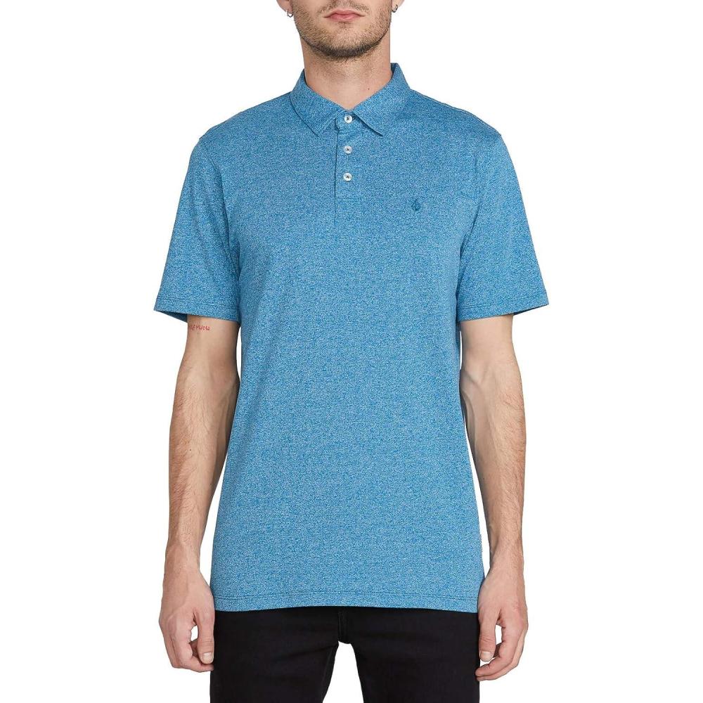 image:imageVolcom Mens Wowzer Modern Fit Short Sleeve Polo ShirtBiarritz Blue