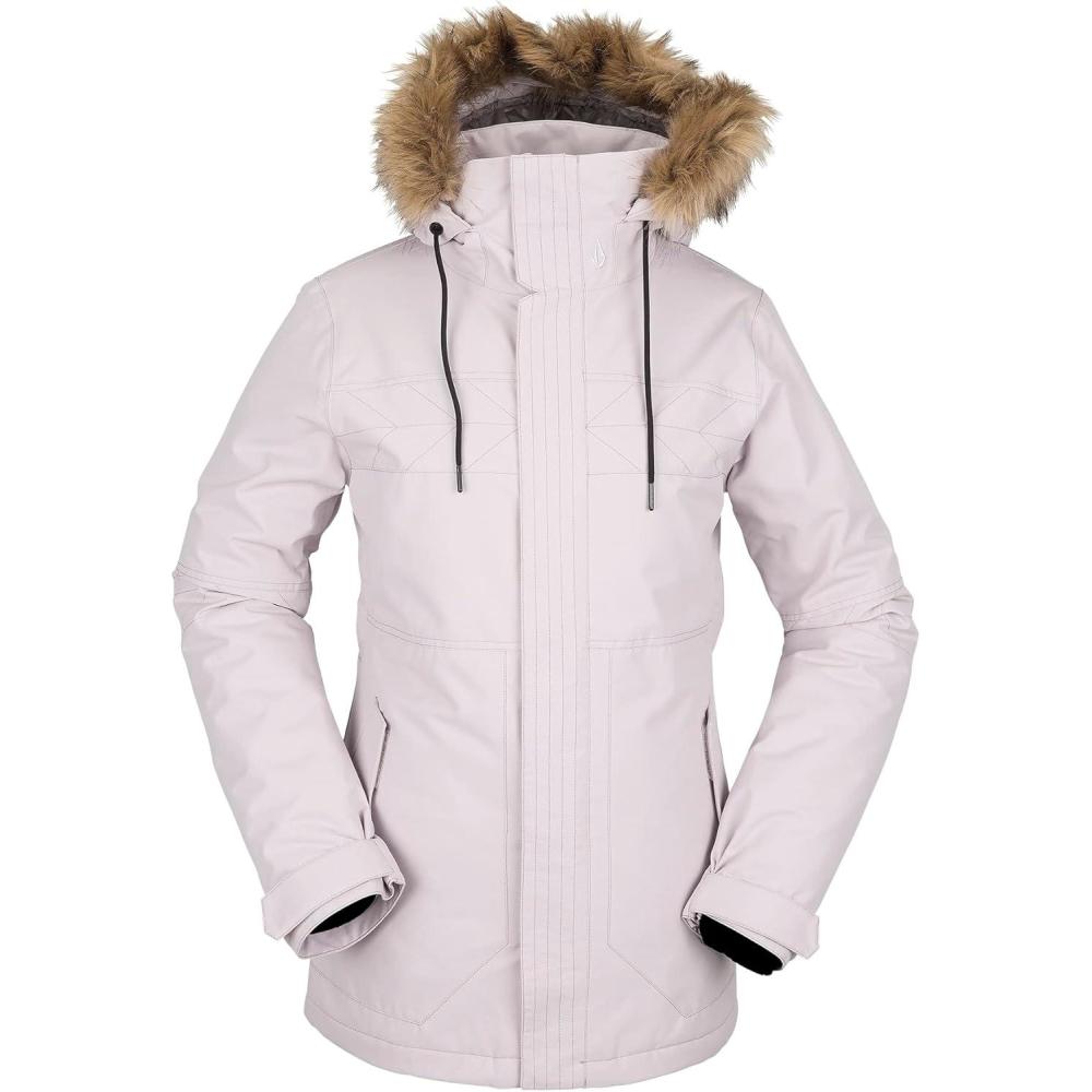 image:imageVolcom Womens Fawn Insulated Snowboard Ski Winter Hooded JacketAmethyst Smoke S3