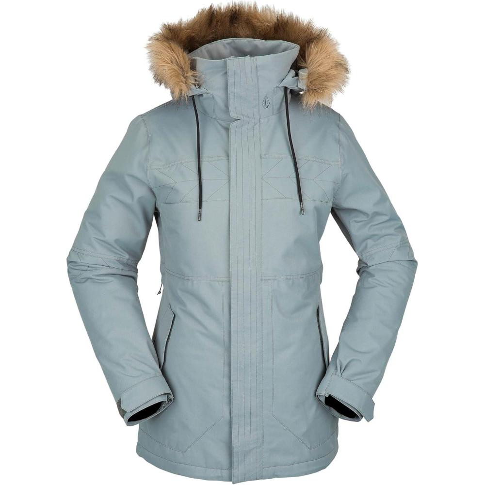 image:imageVolcom Womens Fawn Insulated Snowboard Ski Winter Hooded JacketGreen Ash S3