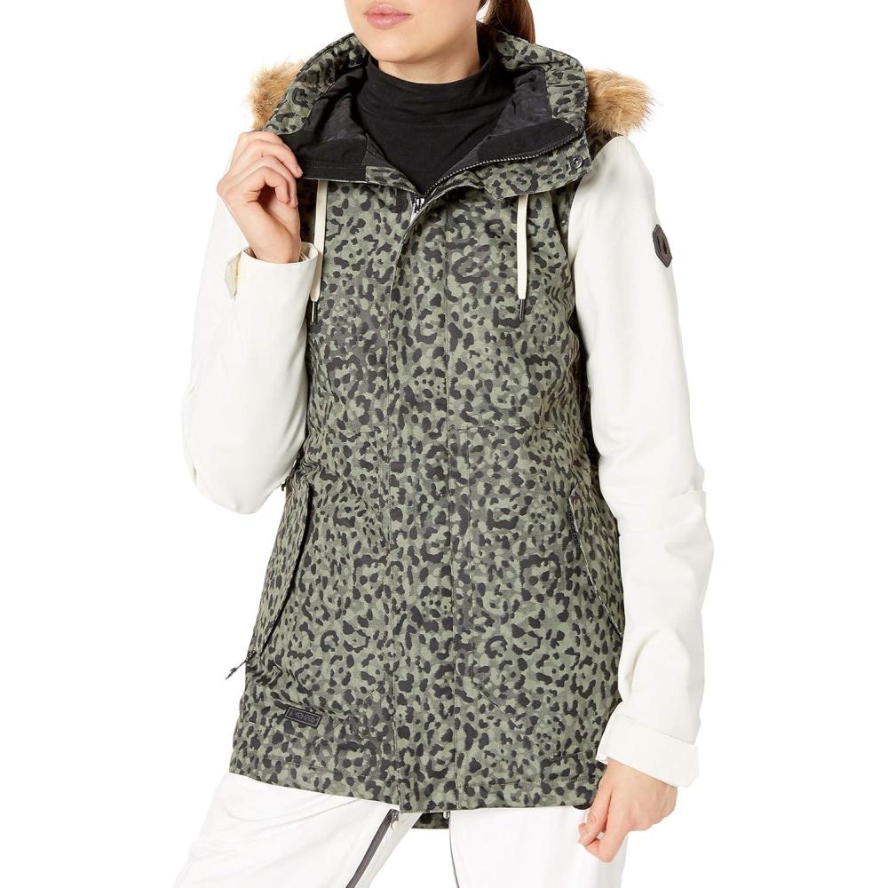image:imageVolcom Womens Fawn Insulated Snowboard Ski Winter Hooded JacketLeopard