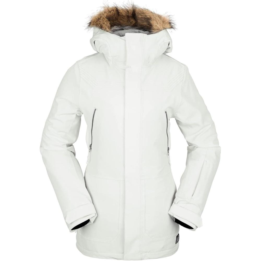 image:imageVolcom Womens Shadow Insulated Snowboard Ski Winter Hooded JacketOff White S3