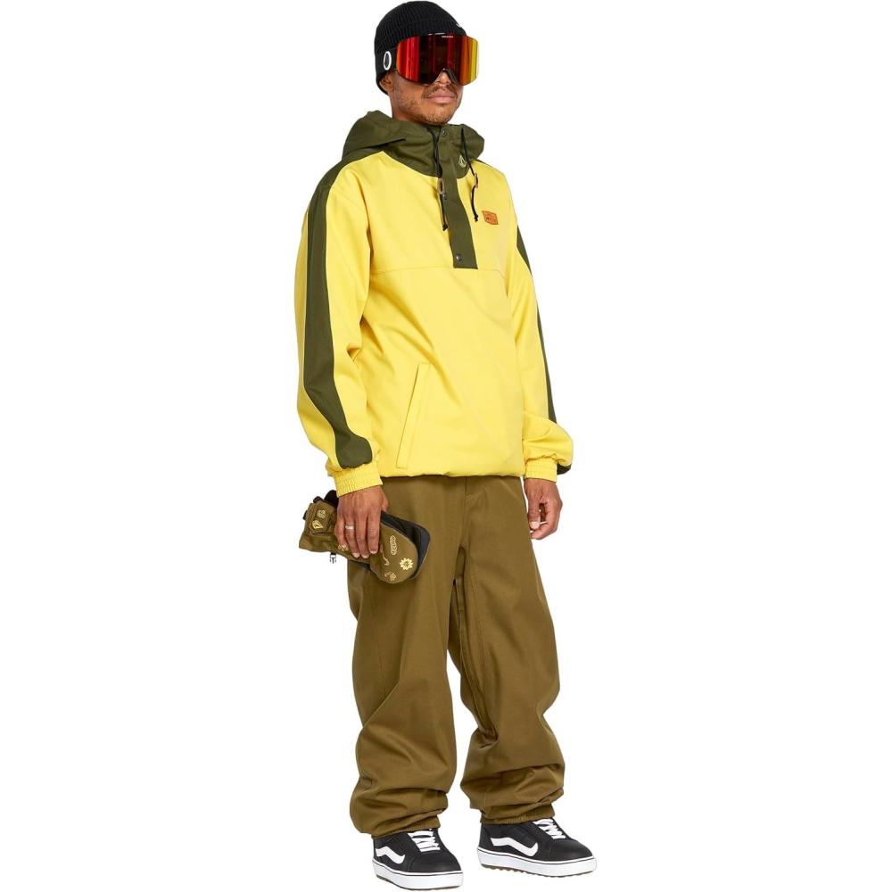 image:imageVolcom mens Arthur Longo 20k Pullover Anarok Hooded Snowboard JacketDark Yellow S5