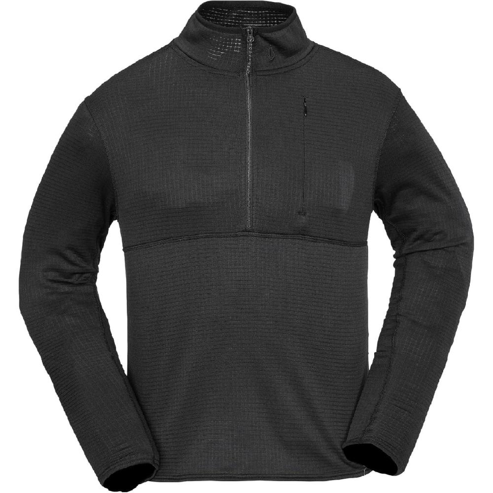 image:imageVolcom mens Gridlock 14 Zip Mock Neck Snowboard Base Layer Fleece SweatshirtBlack S5