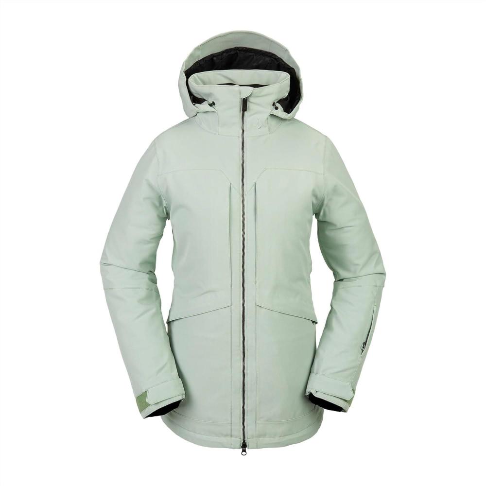 image:imageVolcom womens Shelter 3d Stretch Insulated Snowboard Ski Winter Hooded JacketSage Frost S4