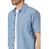 Volcom Mens Date Knight Short Sleeve Classic Fit Button Down Shirt(Chambray)