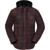 Volcom mens Field Insulated Flannel Hooded Snowboard Shirt Jacket(Black Plaid S3)