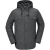 Volcom mens Field Insulated Flannel Hooded Snowboard Shirt Jacket(Heather Black S5)