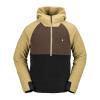 Volcom mens Polar Fleece Hooded 1/2 Zip Snowboard Ski Baselayer(Dark Khaki S4)