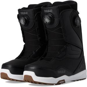 ThirtyTwo Lashed Double Boa Snowboard Boots – Snowboard Boots with Dual-Zone Lacing & Grippy Outsole(Black/White/Gum 2025)