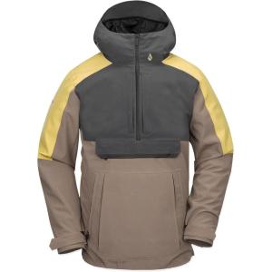 Volcom Men’s Brighton Pullover Anarok Hooded Snowboard Jacket(Chestnut Brown)