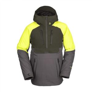Volcom Men’s Brighton Pullover Anarok Hooded Snowboard Jacket(Dark Grey)
