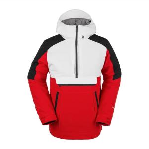 Volcom Men’s Brighton Pullover Anarok Hooded Snowboard Jacket(Red)