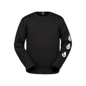 Volcom Men’s Core Hydro Crew Snowboard Ski Fleece Sweatshirt(Black S4)