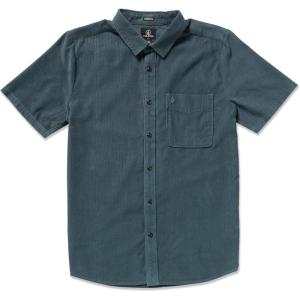 Volcom Mens Date Knight Short Sleeve Classic Fit Button Down Shirt(Dark Slate)