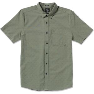 Volcom Mens Date Knight Short Sleeve Classic Fit Button Down Shirt(Light Olive)