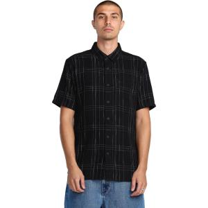 Volcom Mens Date Knight Short Sleeve Classic Fit Button Down Shirt(New Black)