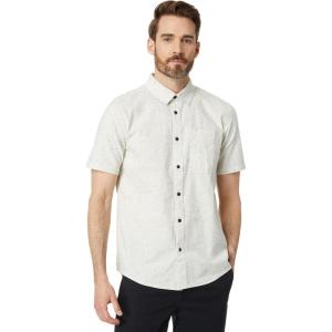 Volcom Mens Date Knight Short Sleeve Classic Fit Button Down Shirt(Off-white)