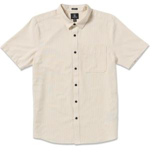 Volcom Mens Date Knight Short Sleeve Classic Fit Button Down Shirt(Pale Khaki)