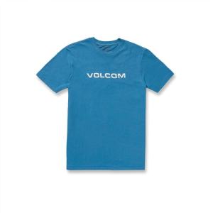 Volcom Mens Euro Logo Short Sleeve Tee(Blue Drift)
