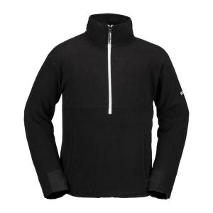 Volcom Men’s Polar Fleece Mock Neck 1/2 Zip Snowboard Ski Baselayer(Black S4)