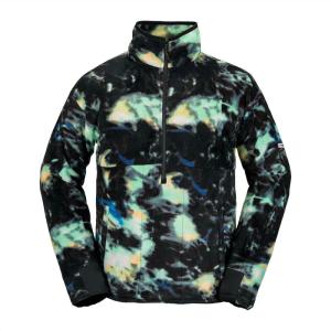 Volcom Men’s Polar Fleece Mock Neck 1/2 Zip Snowboard Ski Baselayer(Spritz Black S4)