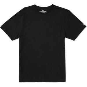 Volcom Mens Solid Stone Modern Fit Short Sleeve Tee(Black)