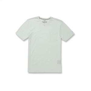 Volcom Mens Solid Stone Modern Fit Short Sleeve Tee(Blue Glass)