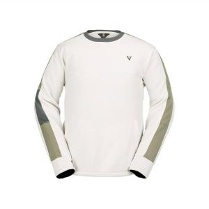 Volcom Men’s Standard Hydro Crew Snowboard Ski Fleece(Ice S4/Ivory)