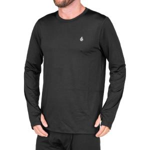 Volcom Mens V-Science Midweight Long Sleeve Thermal Base Layer Shirt – Quick Dry Thumbholes(Black)
