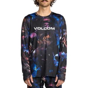 Volcom Mens V-Science Midweight Long Sleeve Thermal Base Layer Shirt – Quick Dry Thumbholes(Space Aloha)