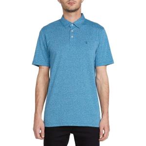 Volcom Men’s Wowzer Modern Fit Short Sleeve Polo Shirt(Biarritz Blue)